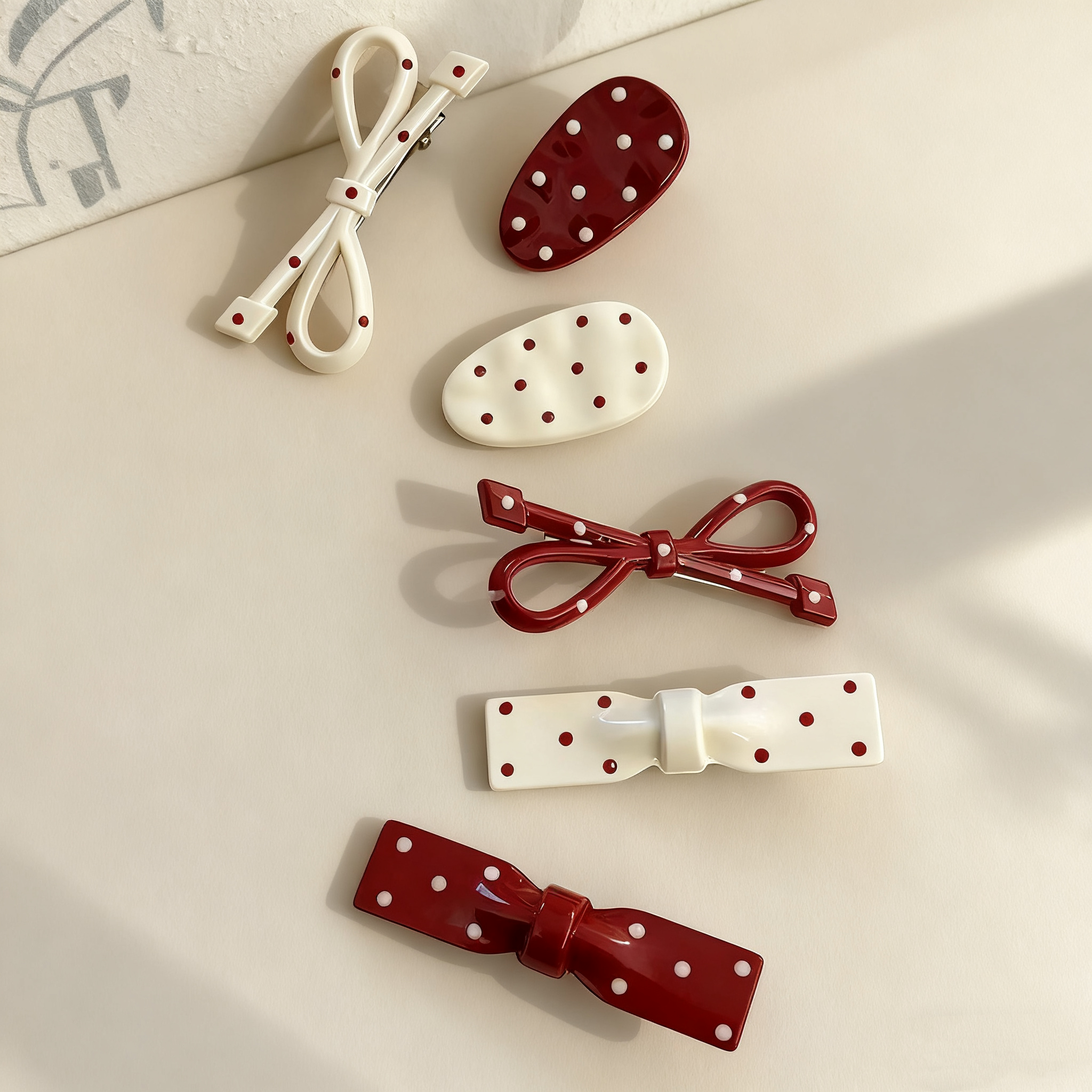 Polka Dot&Bow Hair Clips